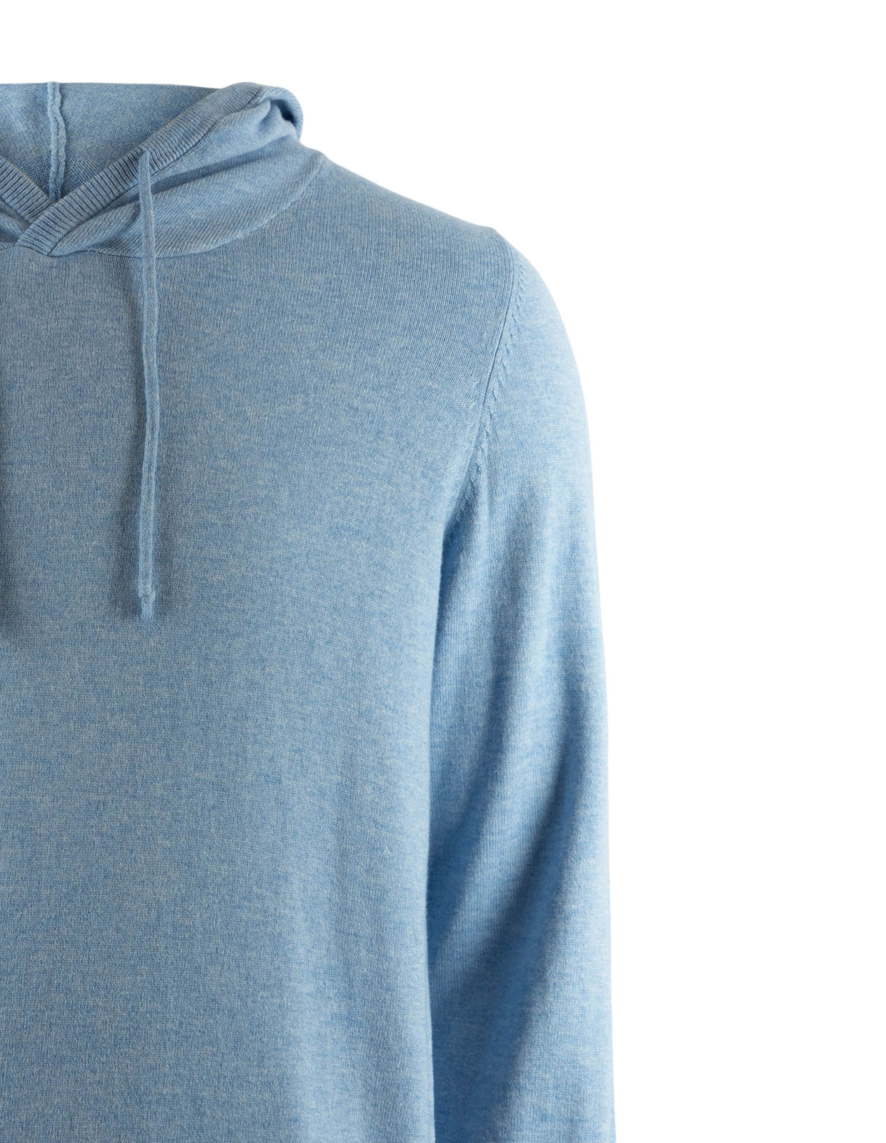Gatsby Hoodie Merinoull Bomull Ljusblå