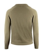 Sartorial Open Polo Långärmad Twisted Cotton Mossgrön