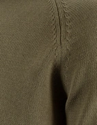 Sartorial Open Polo Långärmad Twisted Cotton Mossgrön