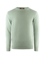 Rundhals Chunky Tröja Bomull Mossgrön