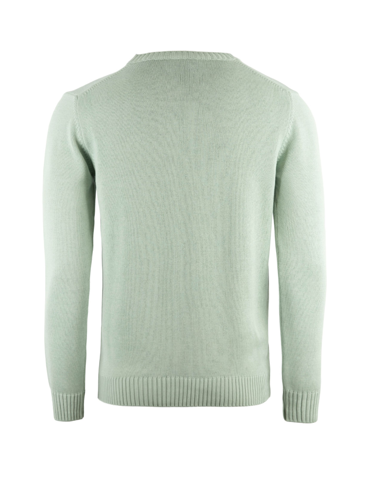 Rundhals Chunky Tröja Bomull Mossgrön