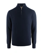 Half Zip Tröja Bomull Strukturstickad Navy M