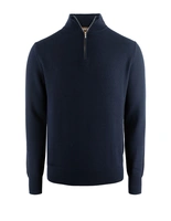 Half Zip Tröja Bomull Strukturstickad Navy