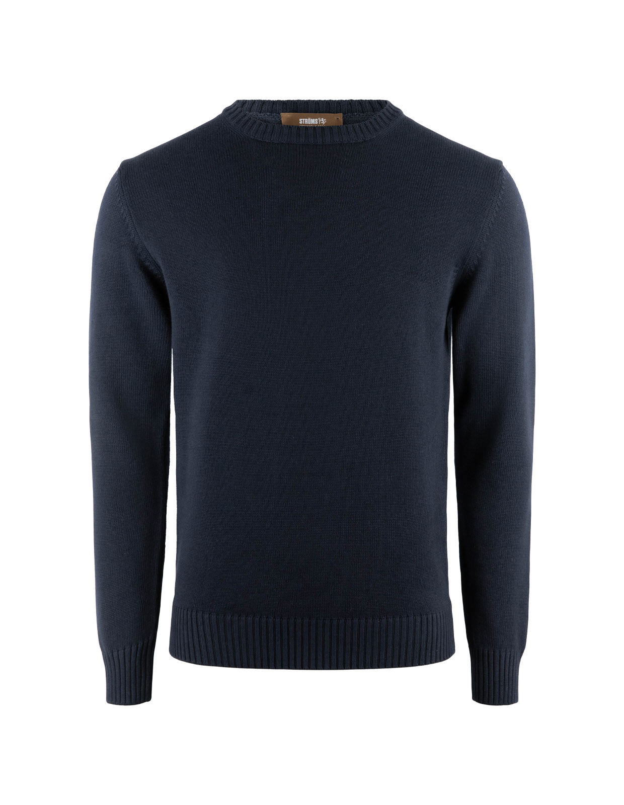 Rundhals Chunky Tröja Bomull Navy