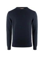 Rundhals Chunky Tröja Bomull Navy