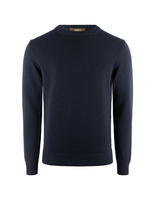 Rundhals Chunky Tröja Bomull Navy