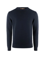 Rundhals Chunky Tröja Bomull Navy
