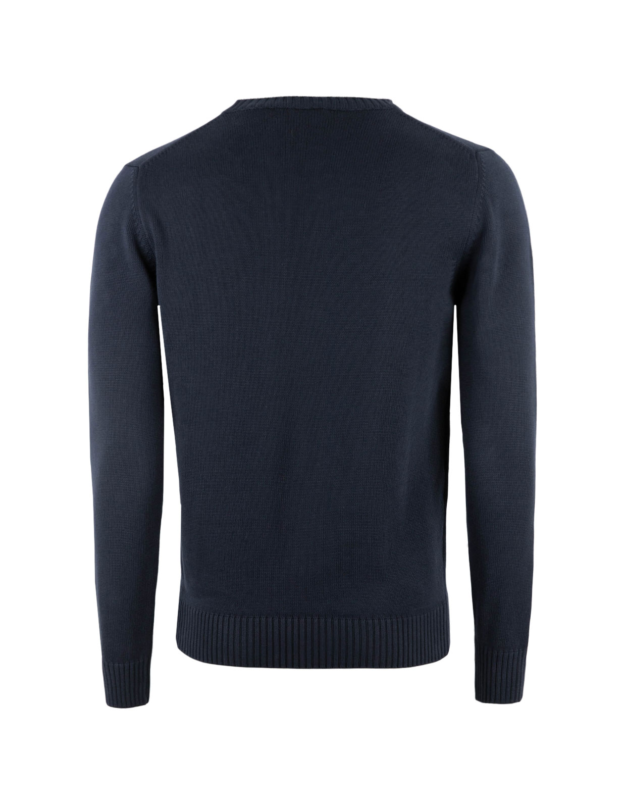 Rundhals Chunky Tröja Bomull Navy