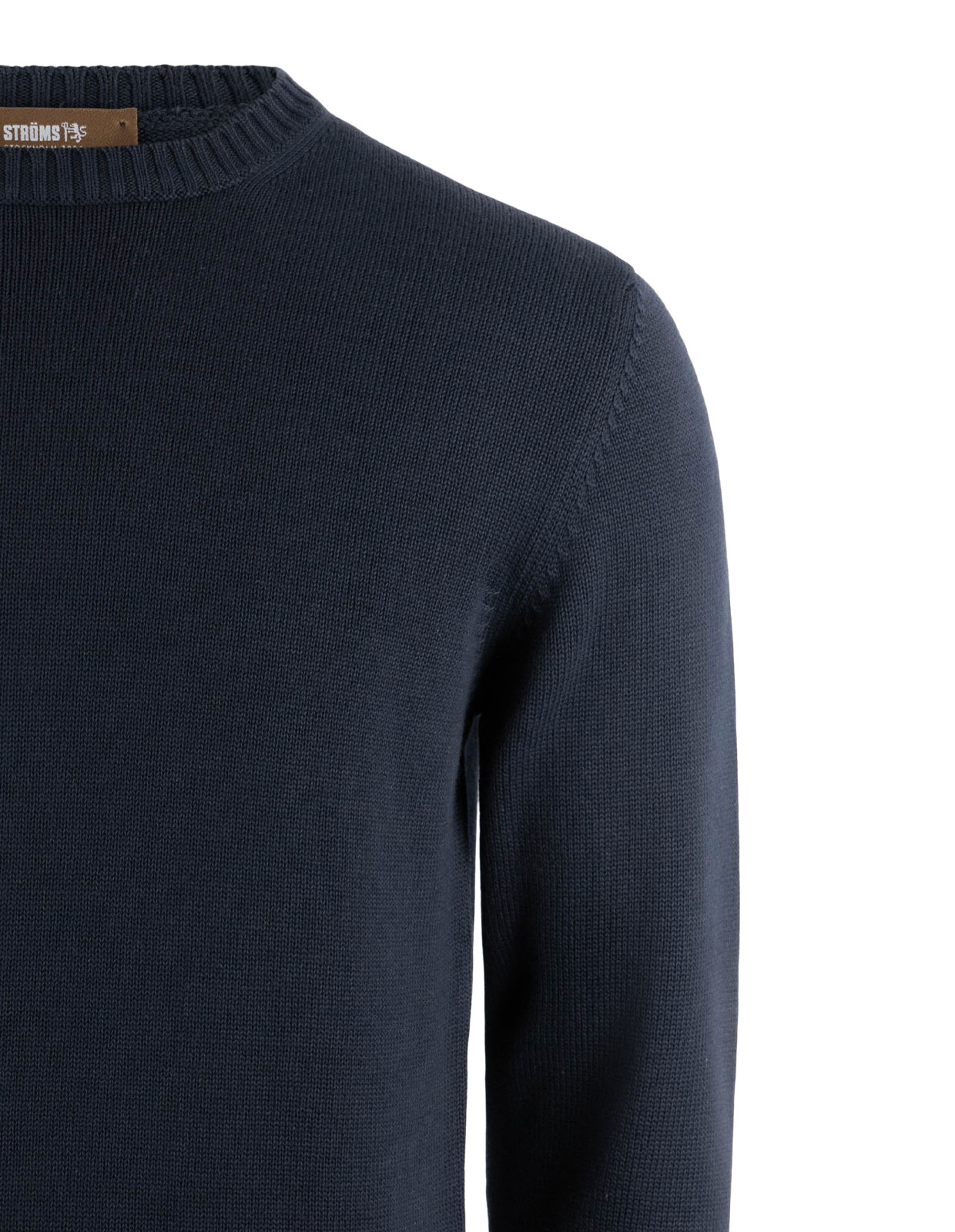 Rundhals Chunky Tröja Bomull Navy