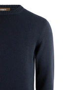 Rundhals Chunky Tröja Bomull Navy