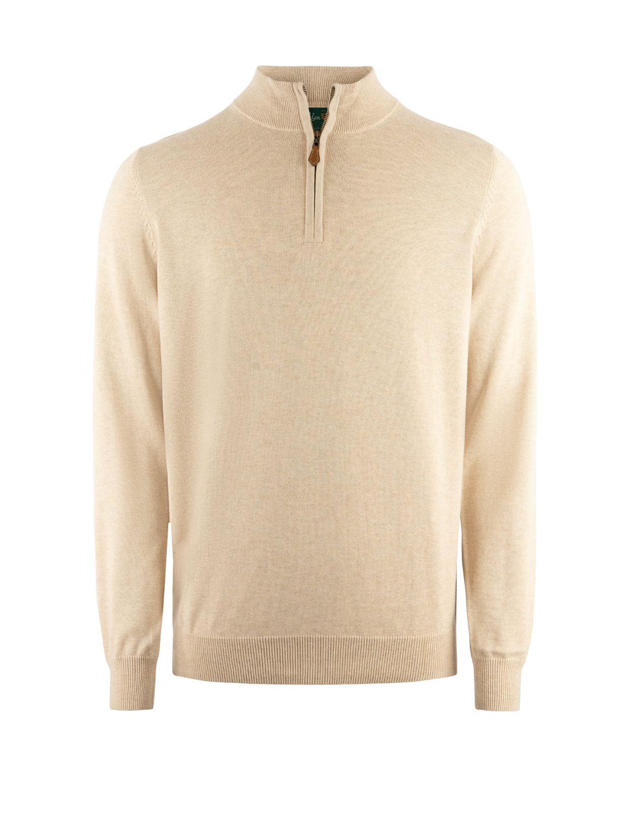 Selhurst Half Zip Bomull/Cashmere Ljusbeige