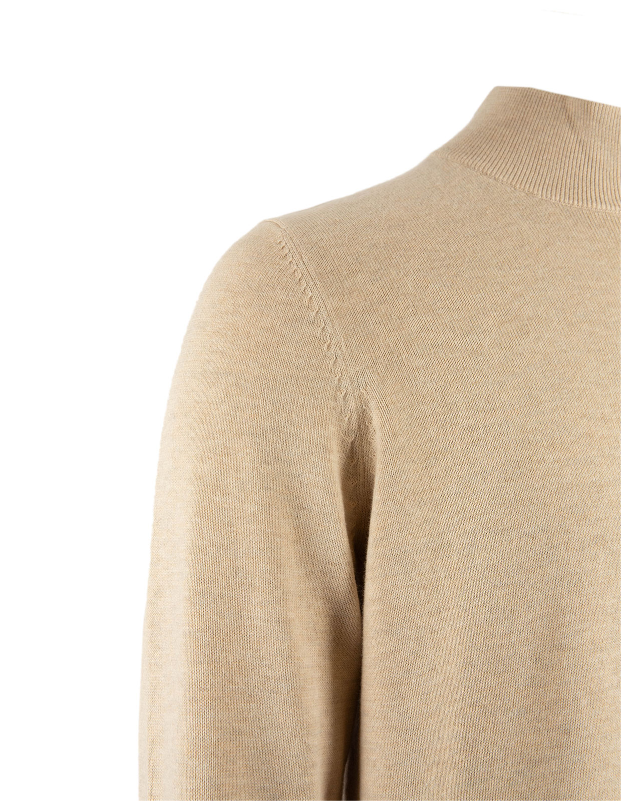 Selhurst Half Zip Bomull/Cashmere Ljusbeige