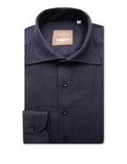 Sartorial Shirt Slub Cotton Navy 40