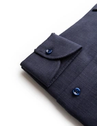 Sartorial Shirt Slub Cotton Navy 40
