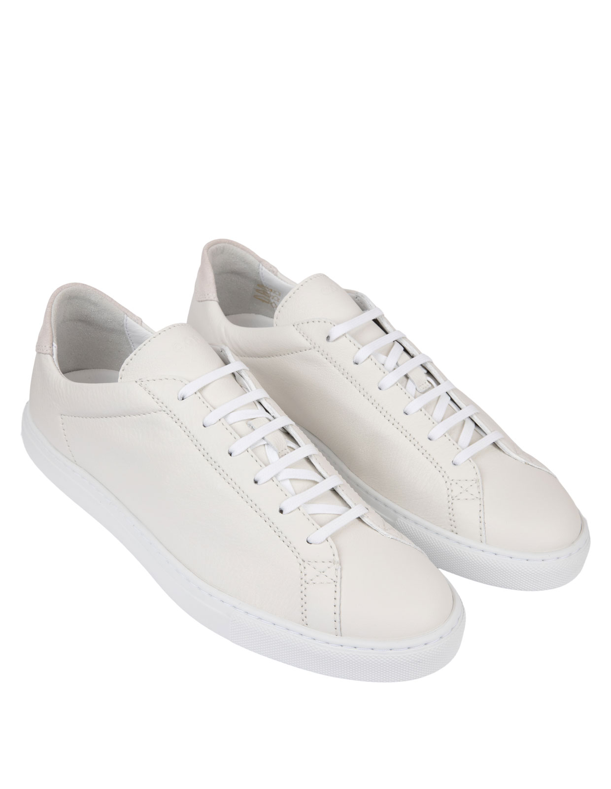 Racquet Unlined Leather Sneaker White Stl 42
