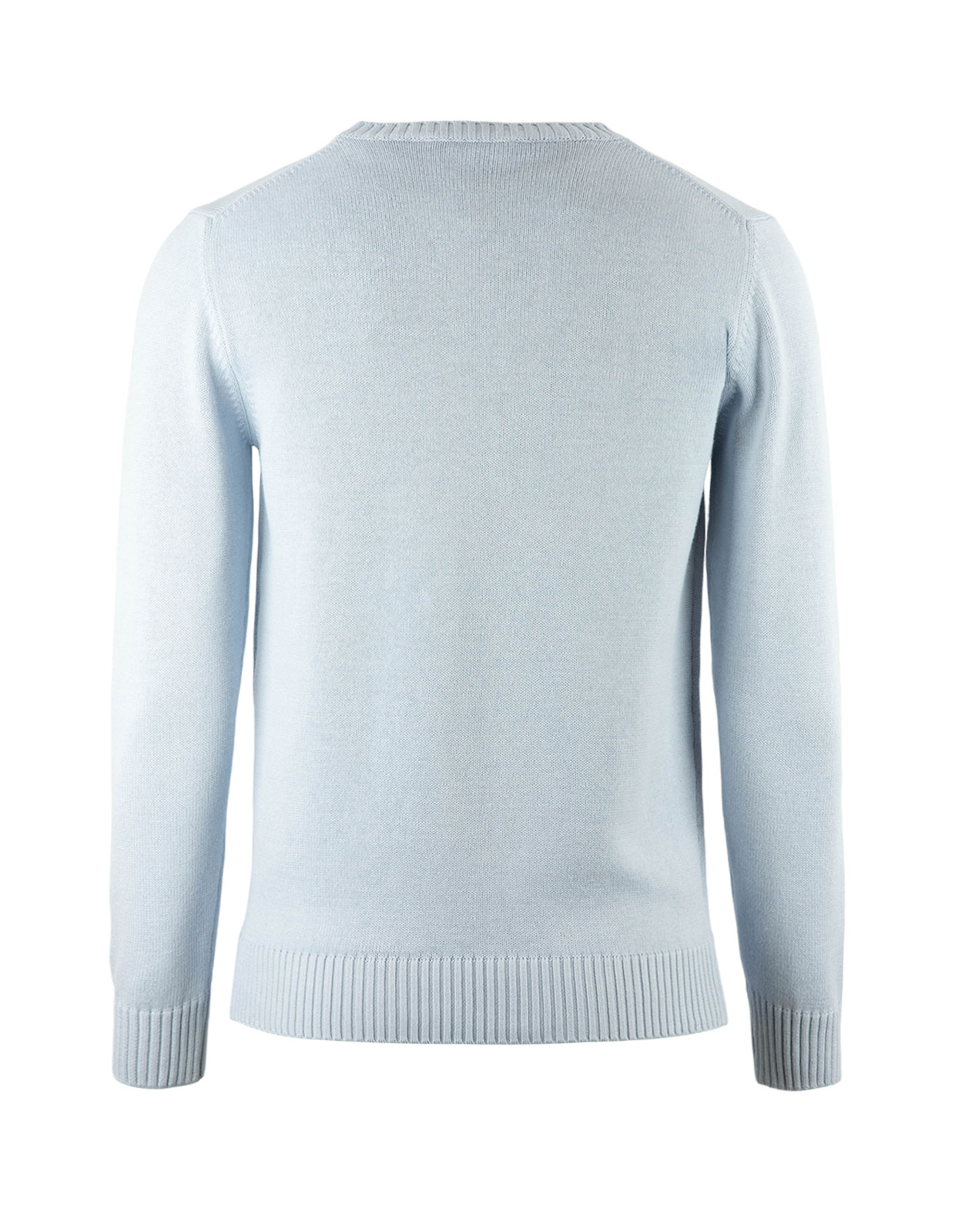 Rundhals Chunky Tröja Bomull Ljusblå