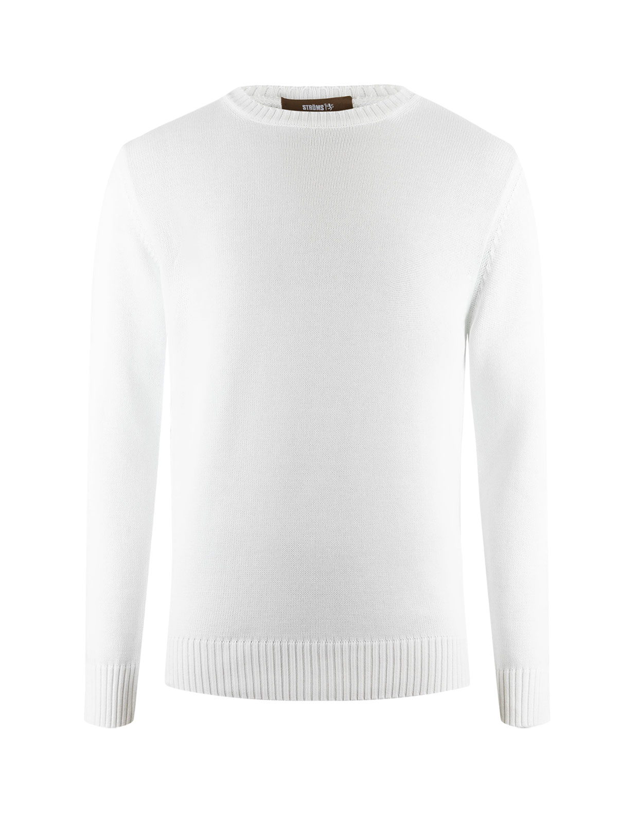 Rundhals Chunky Tröja Bomull Vit