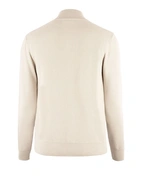 Zip-Cardigan Tröja Bomull Strukturstickad Beige