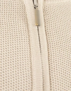 Zip-Cardigan Tröja Bomull Strukturstickad Beige