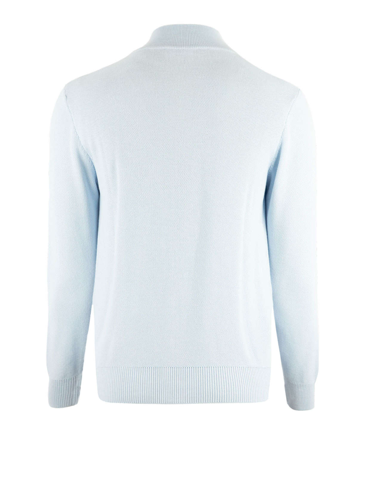 Zip-Cardigan Tröja Bomull Strukturstickad Ljusblå