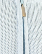 Zip-Cardigan Tröja Bomull Strukturstickad Ljusblå