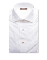 Casual Fit Skjorta Helskuren Krage Oxford Bomull Vit