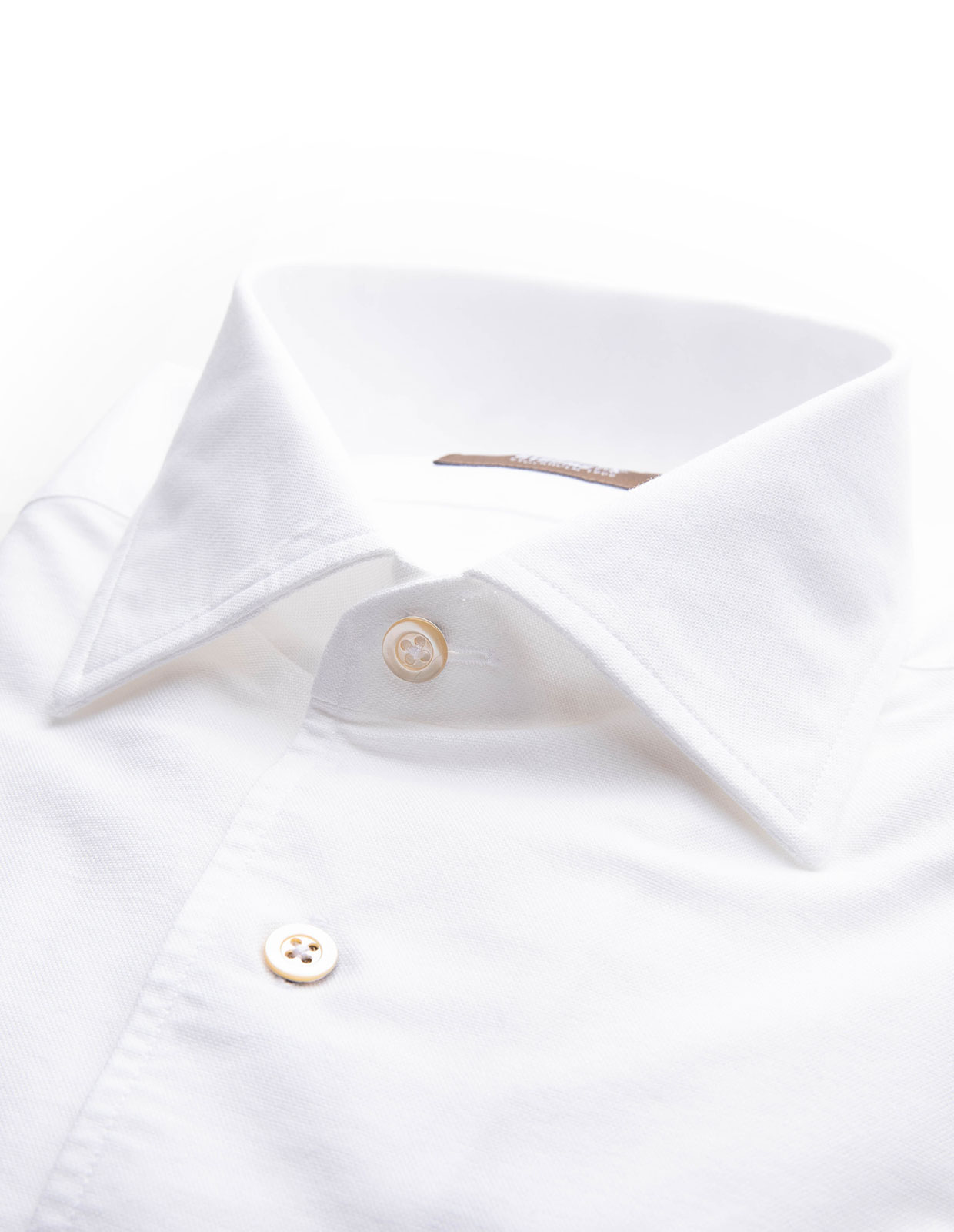 Casual Fit Skjorta Helskuren Krage Oxford Bomull Vit