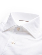 Casual Fit Skjorta Helskuren Krage Oxford Bomull Vit