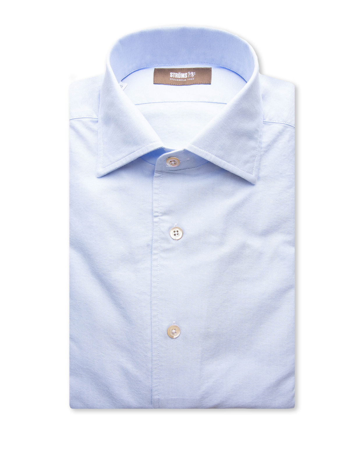 Casual Fit Skjorta Helskuren Krage Oxford Bomull Ljusblå