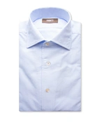 Casual Fit Skjorta Helskuren Krage Oxford Bomull Ljusblå 39