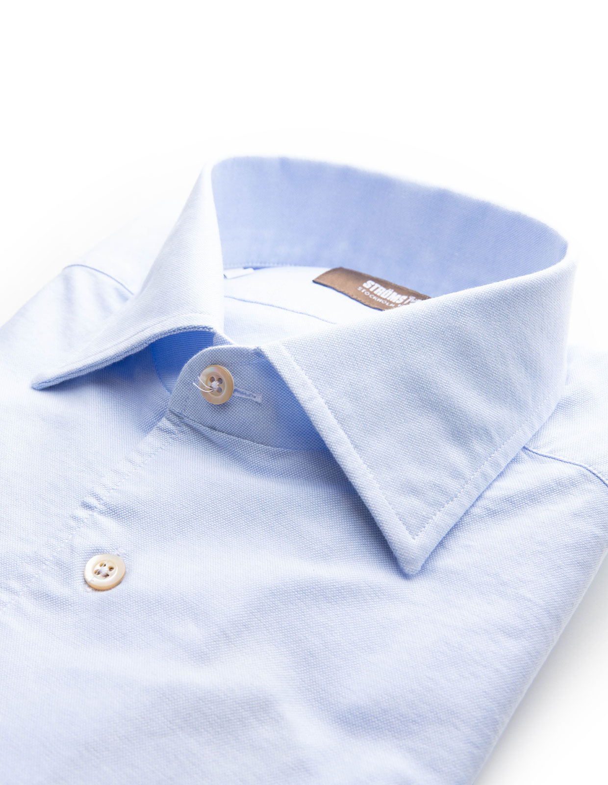 Casual Fit Skjorta Helskuren Krage Oxford Bomull Ljusblå