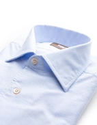 Casual Fit Skjorta Helskuren Krage Oxford Bomull Ljusblå 39