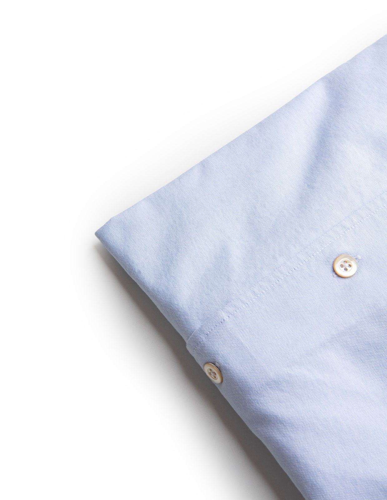 Casual Fit Skjorta Helskuren Krage Oxford Bomull Ljusblå 39