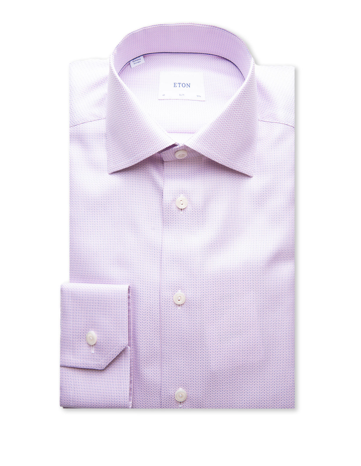 Slim Fit Skjorta Dobby Bomull Ljusrosa