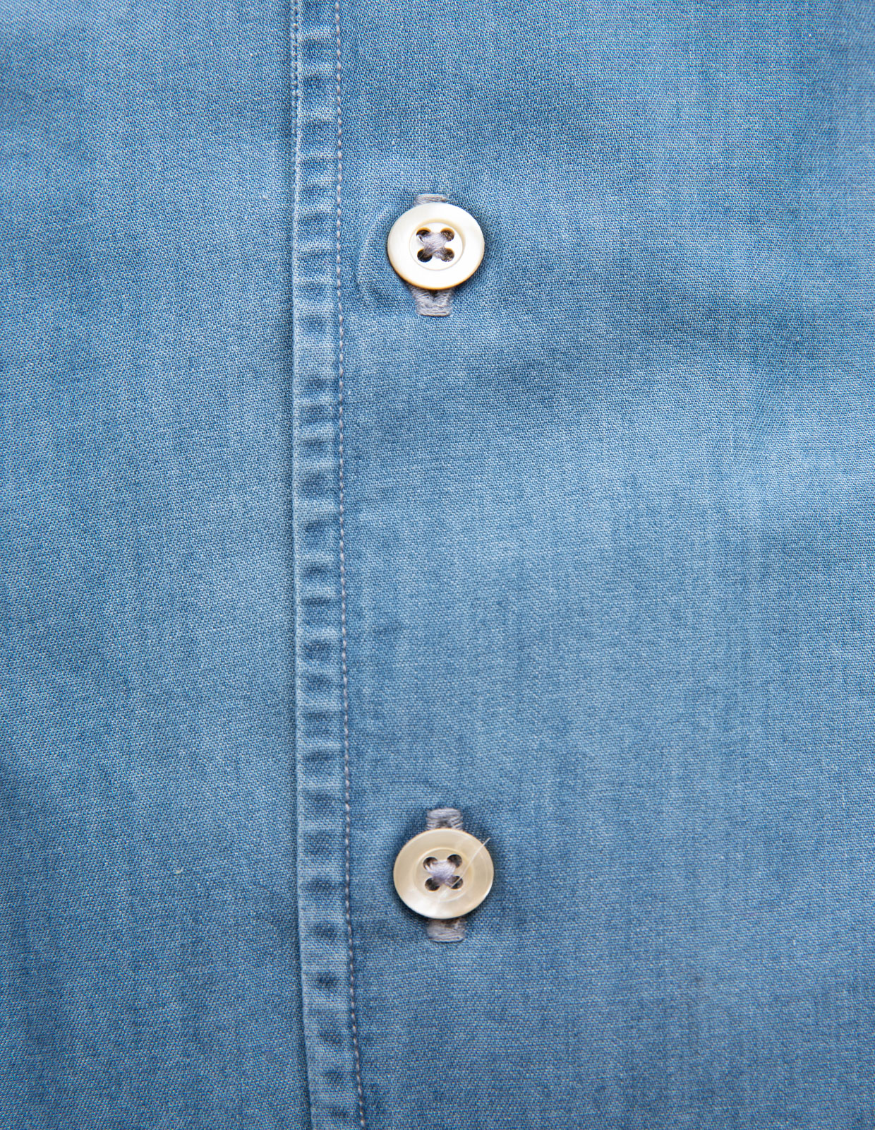 Casual Fit Jeansskjorta Helskuren Krage Denim Blå 45