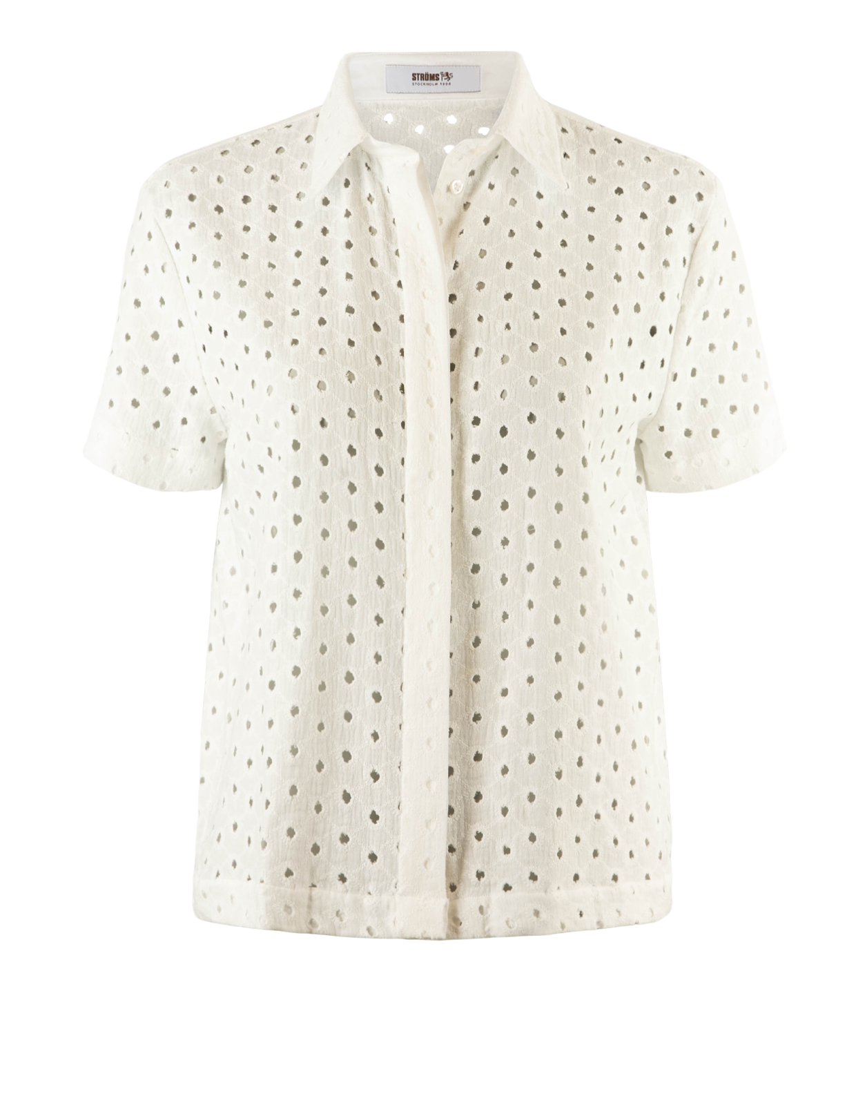 Maria Blus Broderie Anglaise Vit