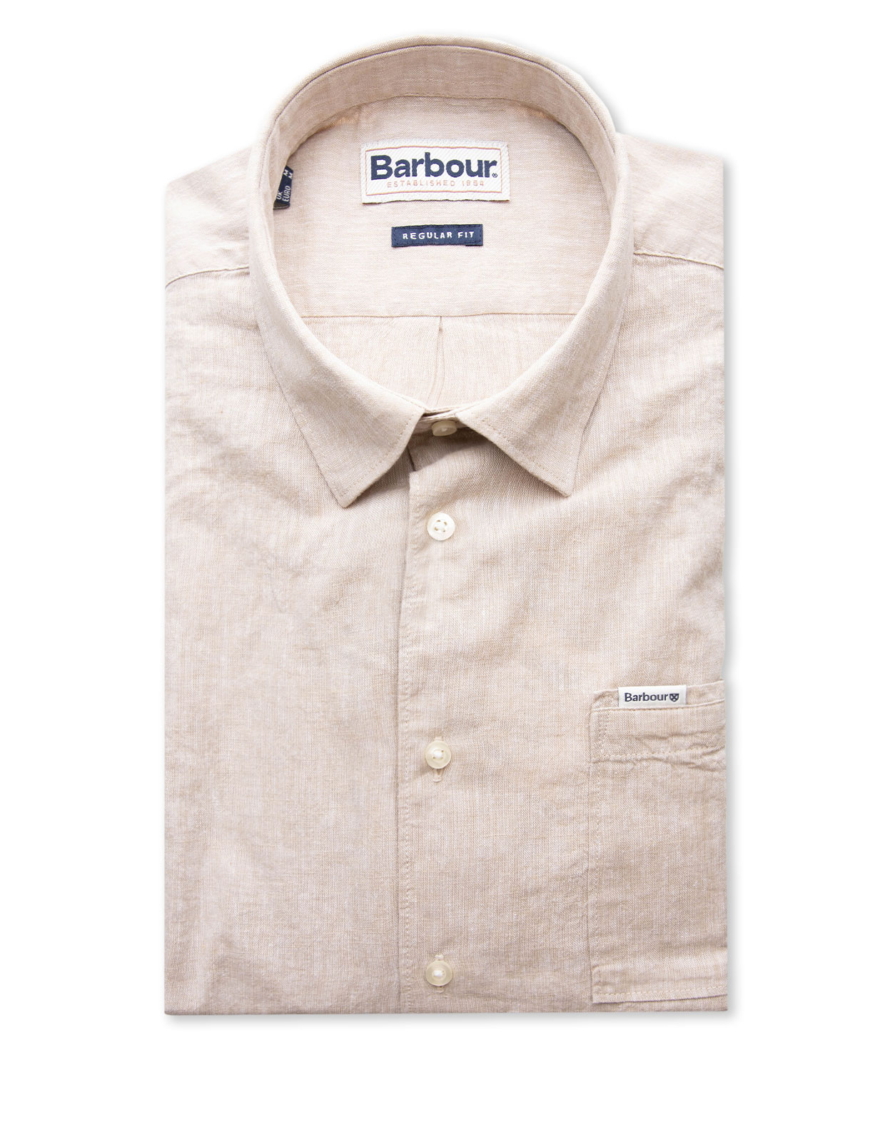 Nelson Kortärmad Skjorta Ljusbeige