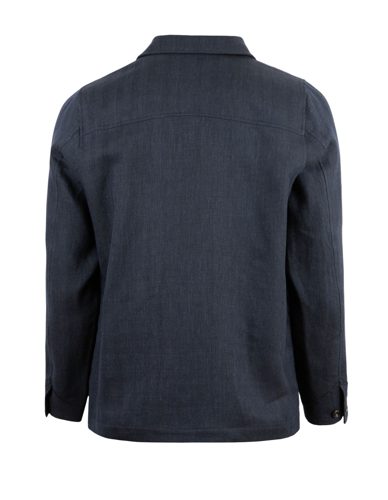 Cameron Overshirt Linne Ull Fiskben Marinblå