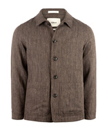 Cameron Overshirt Linne Ull Fiskben Brun