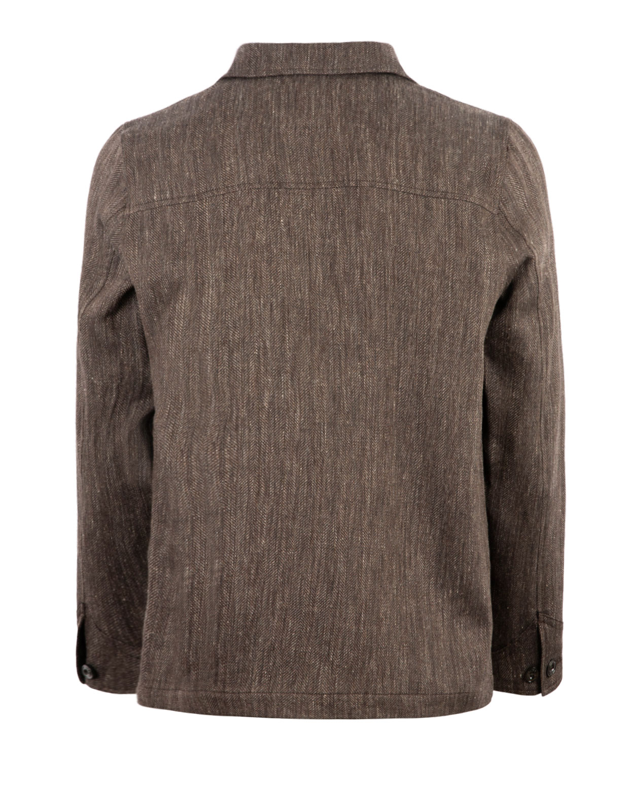 Cameron Overshirt Linne Ull Fiskben Brun