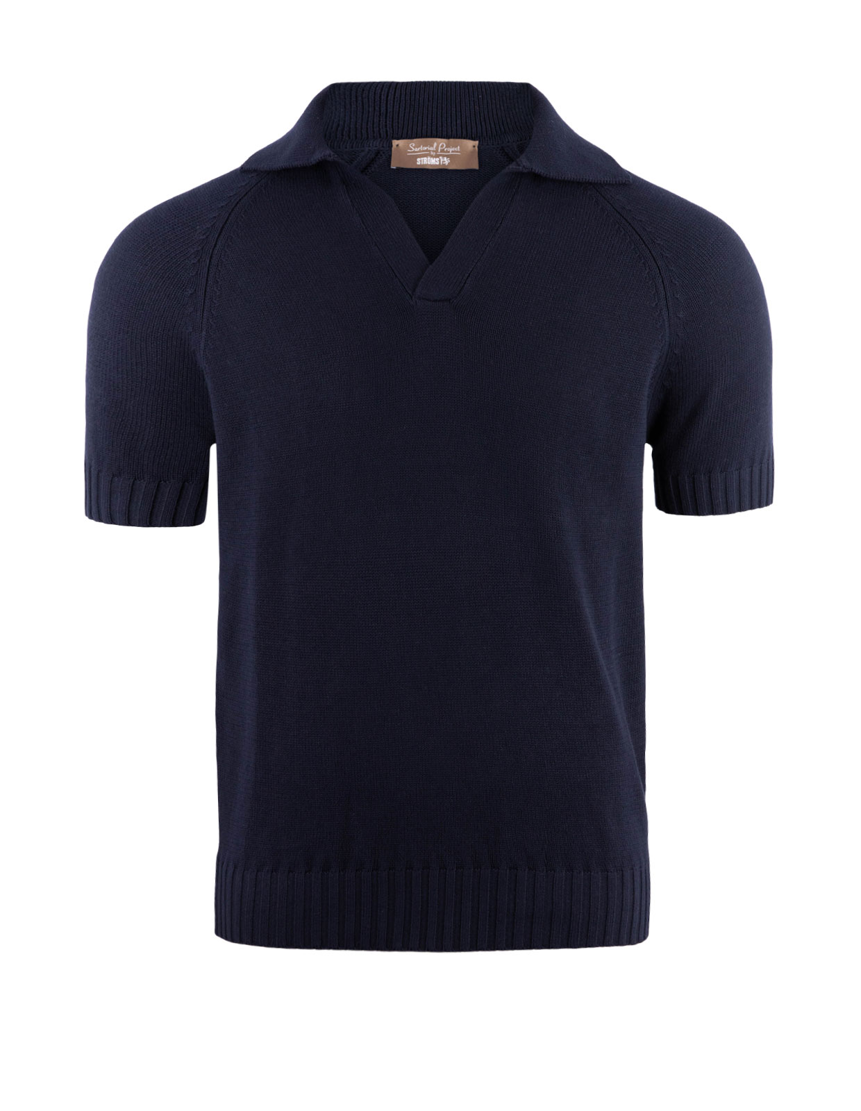Sartorial Open Polo Twisted Cotton Navy