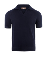 Sartorial Open Polo Twisted Cotton Navy