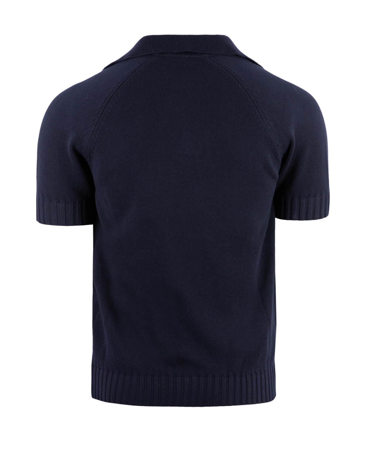 Sartorial Open Polo Twisted Cotton Navy
