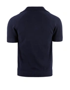 Sartorial Open Polo Twisted Cotton Navy