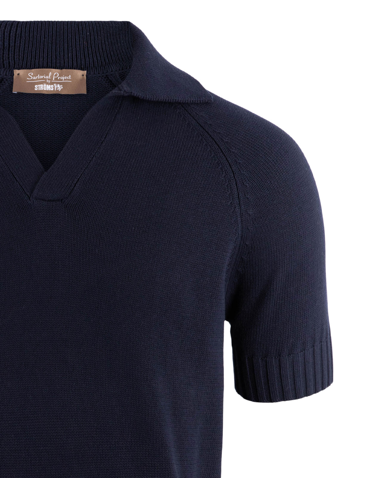 Sartorial Open Polo Twisted Cotton Navy