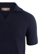 Sartorial Open Polo Twisted Cotton Navy