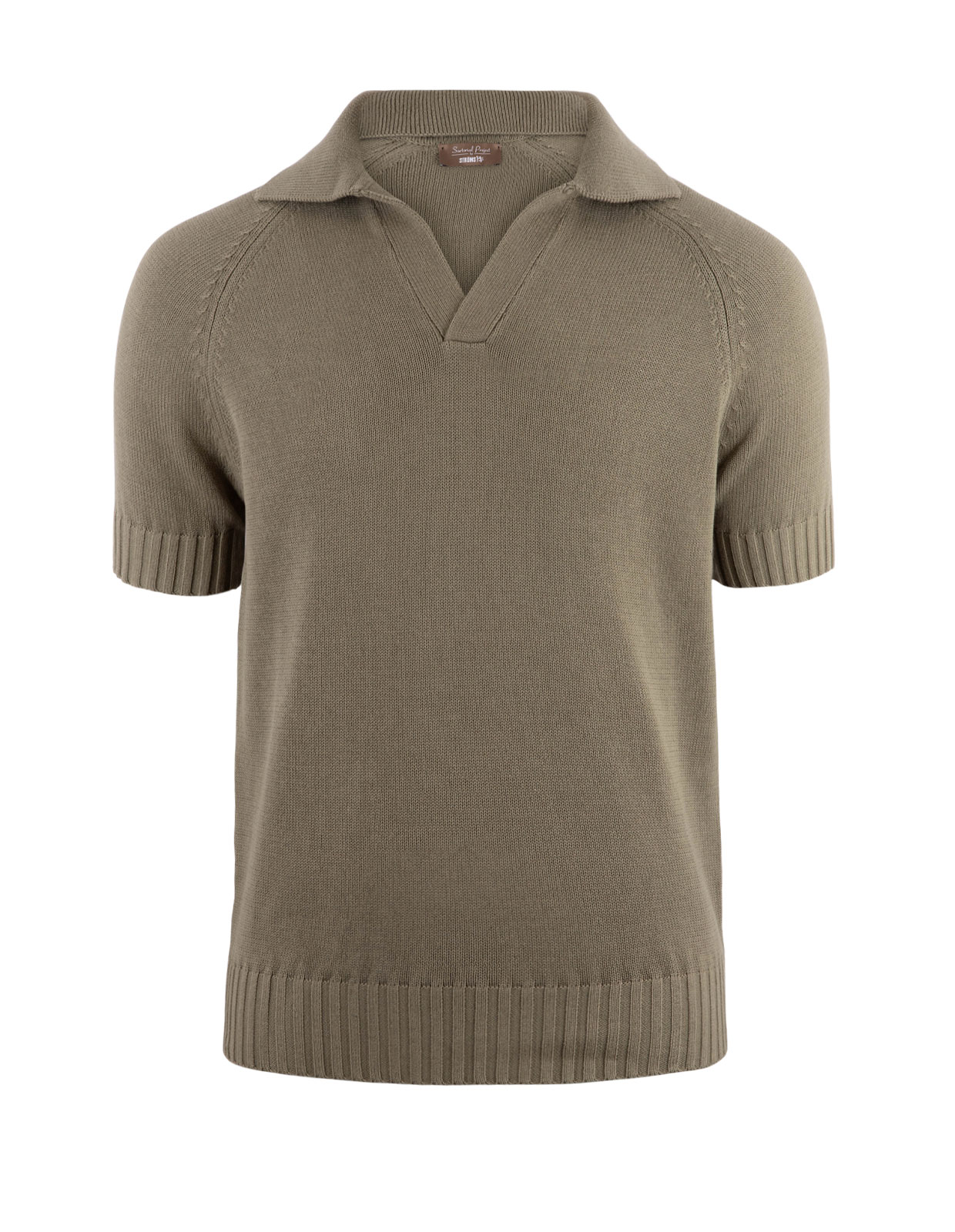 Sartorial Open Polo Twisted Cotton Mossgrön