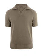 Sartorial Open Polo Twisted Cotton Mossgrön M