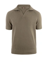 Sartorial Open Polo Twisted Cotton Mossgrön