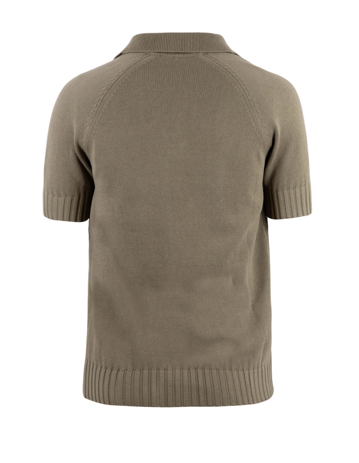 Sartorial Open Polo Twisted Cotton Mossgrön
